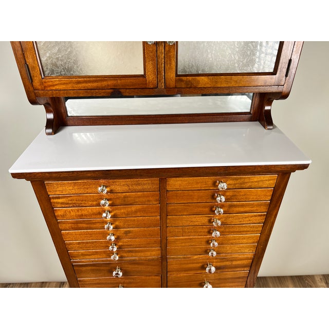 Antique Mahogany Multi-Drawer Dental Cabinet by the American Cabinet Co. C. Early 20th Century For Sale - Image 10 of 14