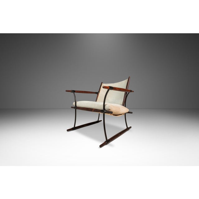 1960s Rare Pair (2) of Restored Stokke "Stick" Chairs in Suede & Rosewood by Jens H. Quistgaard for Nissen Langaa, Denmark, C. 1960s For Sale - Image 5 of 18