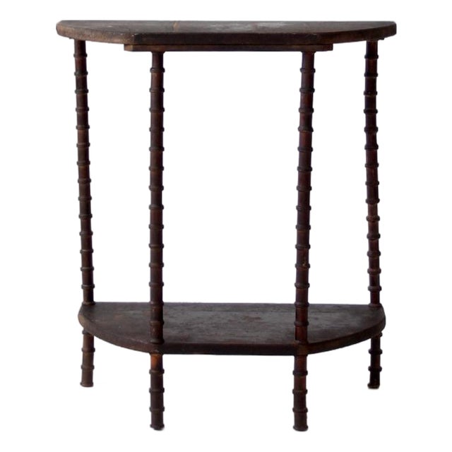 Antique Primitive Folk Art Spool Table For Sale