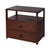 Modern Lark 28 in. W Rectangular Wood 2 Drawer Wide Nightstand with Open Shelf, Walnut For Sale - Image 3 of 11