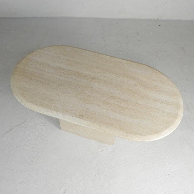 Mid-Century Travertine Coffee Table with Oval Top, 1970s For Sale - Image 6 of 18