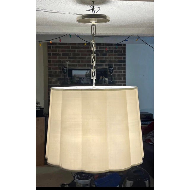 Visual Comfort Barbara Barry Simple Scallop Large Hanging Light With Pewter Hardware For Sale - Image 4 of 5