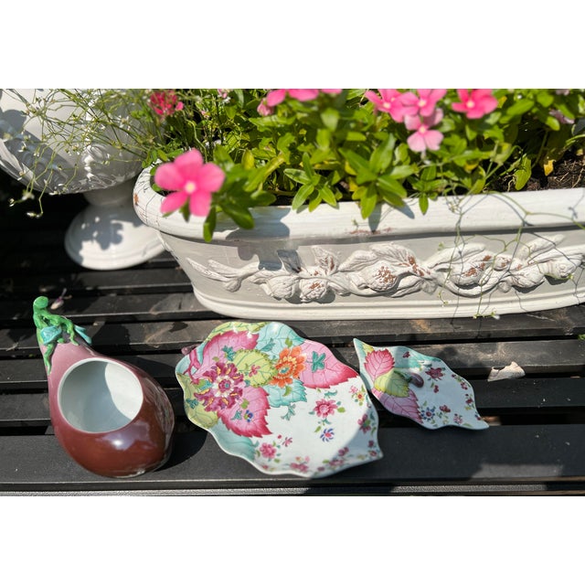 Ceramic Mottahedeh Eggplant Tureen – Complete 3-Piece Set, Rockefeller Collection Original Packaging For Sale - Image 7 of 8