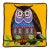 1970s Pop Art Owl Needlepoint Pillow For Sale