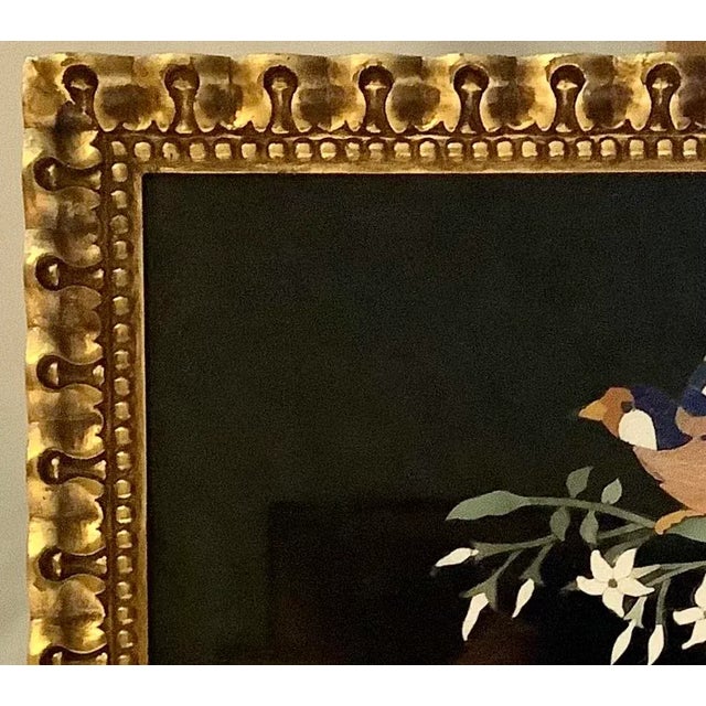 Italian Vintage Italian Pietra Dura Mosaic Plaque on Marble, Framed (2) For Sale - Image 3 of 7