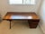 Bill Sofield McGuire Furniture / Baker Furniture Baton Writing Desk. Walnut wood and finish, leather inset top, black...