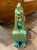 Ceramic 1960s Judith Nador for Zsolnay Green Eosin Glazed Rooster Statue For Sale - Image 7 of 9