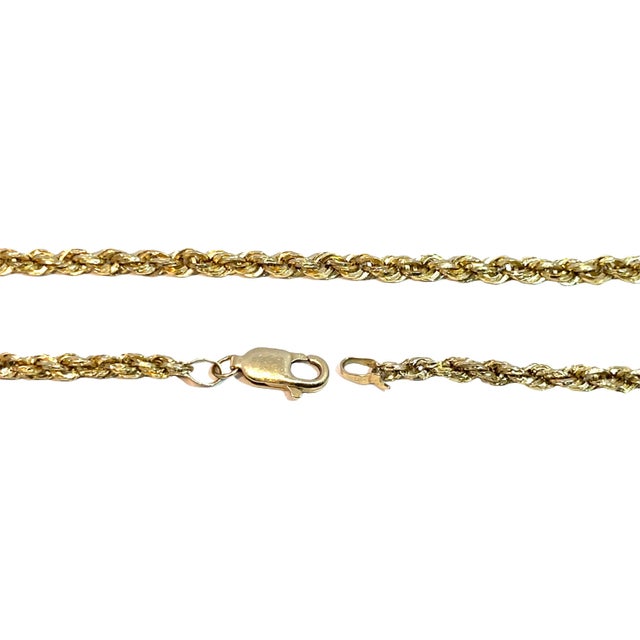 This elegant 14K yellow gold rope design bracelet. Measuring 8.75 inches in length and weighing 1.9 grams. It delivers a...