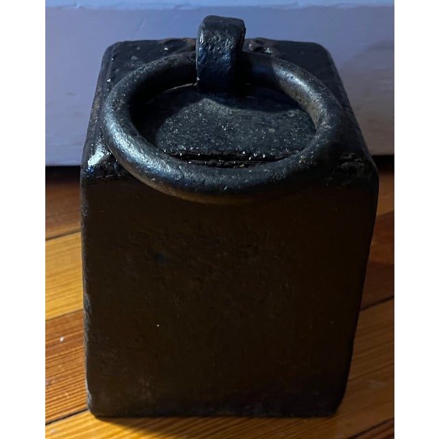 Black Antique 19th Century American Cast Iron Carriage Wagon Sleigh Buggy Weight Horse Tether Hitching Post Doorstop For Sale - Image 8 of 10