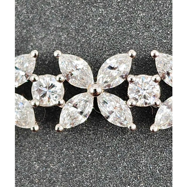 7.67 Ct Marquise & Round Diamond Tennis Bracelet For Sale - Image 4 of 8