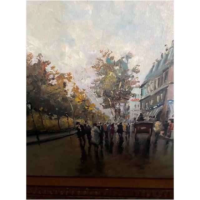Rustic European Antique Oil Painting of European City Scene by Piero Delle Piane, Signed & Framed For Sale - Image 3 of 7
