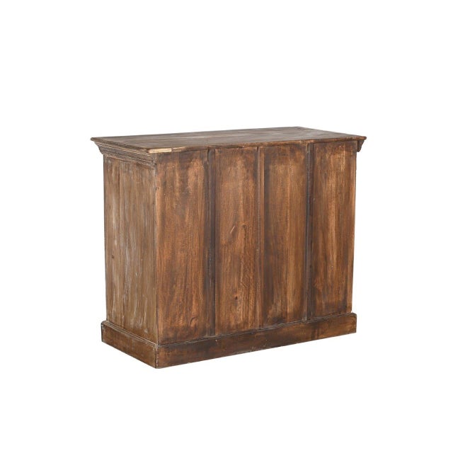 2020s Cabinet/Buffet Constructed From Antique Indian Carved Teakwood and Brass Door Panels and Reclaimed Wood For Sale - Image 5 of 5