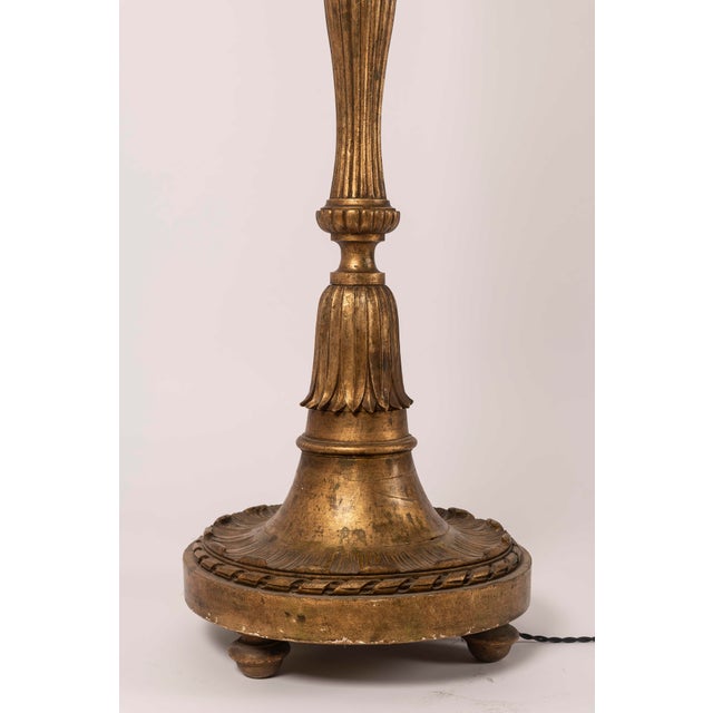 French Gilt Wooden Floor Lamp in the Style of Paul Follot, 1940 For Sale - Image 10 of 11