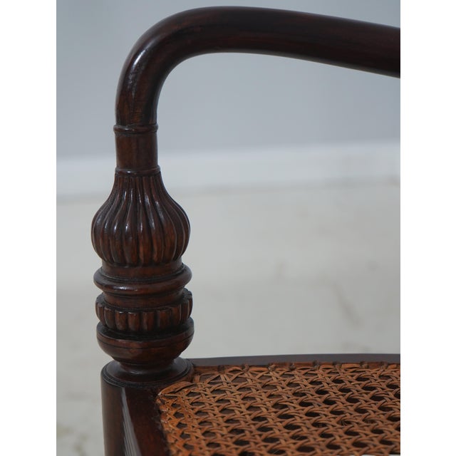 Wood Pair of Cane Seat Mahogany Armchairs For Sale - Image 7 of 18