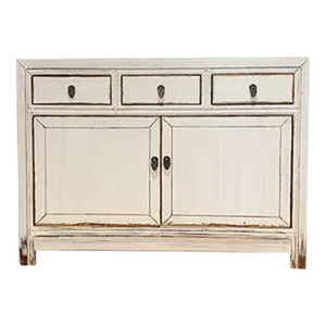 1980s Asian Distressed White Buffet