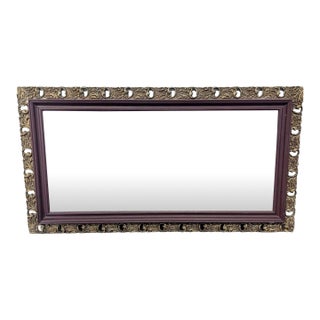 Vintage Carved Wood Wall Mirror For Sale