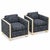 Hollywood Regency Hollywood Regency Era Navy Blue Faux Bamboo Banana Leaf Club Chairs, Pair For Sale - Image 3 of 8