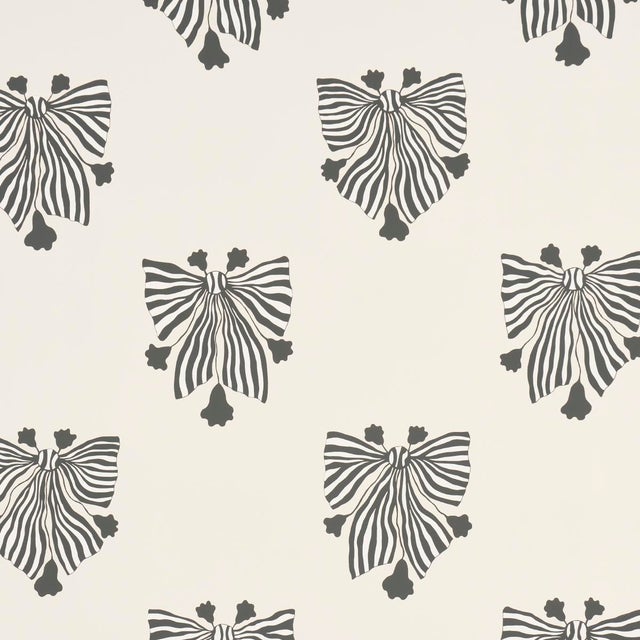 SAMPLE - Schumacher x Marian Mcevoy Bow-Wow-Wow Wallpaper In Cream For Sale