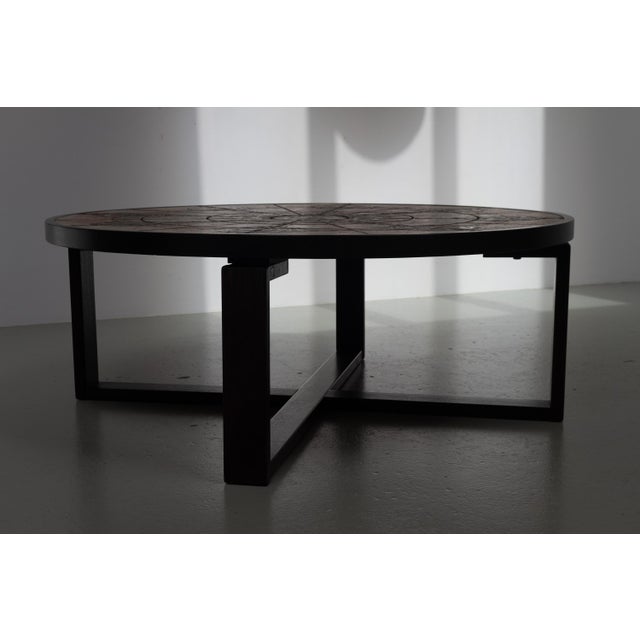 Danish Round Tiled Coffee Table by Ox-Art for Trioh, 1970s For Sale - Image 6 of 18