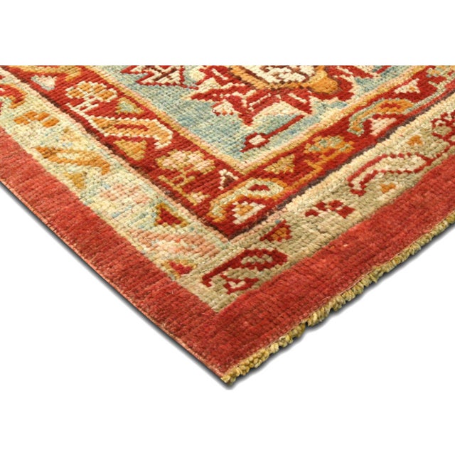 Traditional 1960s Turkish Oushak Rug For Sale - Image 3 of 5