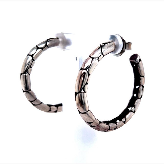 John Hardy Estate Pebble Hoop Earrings Sterling Silver DETAILS Style: PebbleEarrings: Hoop Drop: 1.5 InchesWeight: 14.9...