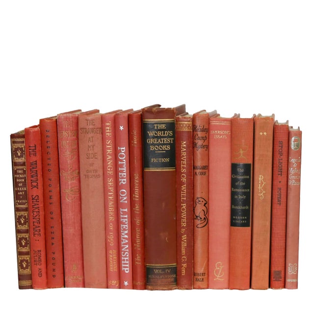 Transitional Decorative Books - Petite Vintage Brick Book Bundle - 1 Foot of Red Books For Sale - Image 3 of 3