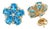 Blue Topaz Flower Stud Earrings, December Birthstone Statement Studs - A Pair For Sale