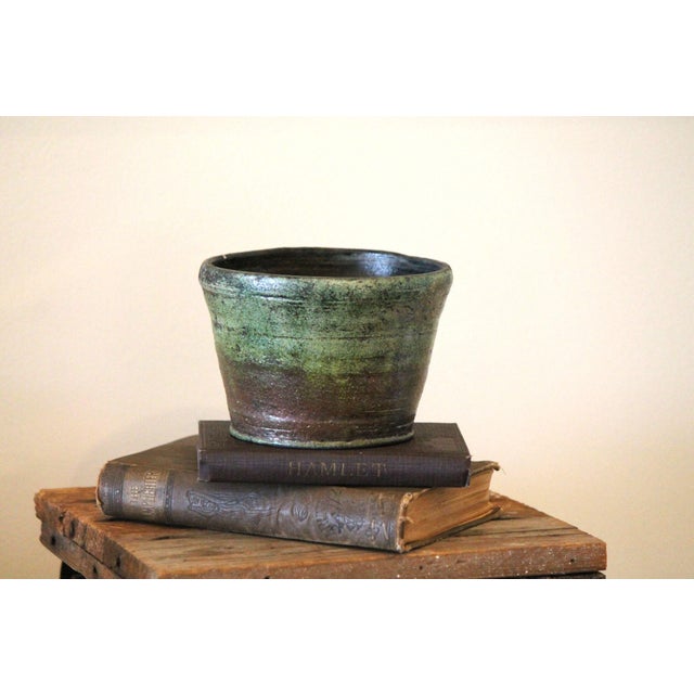 Rustic 1990s Excellent, Hand-Made Iridescent Raku Pottery Indoor/Outdoor Planter For Sale - Image 3 of 9