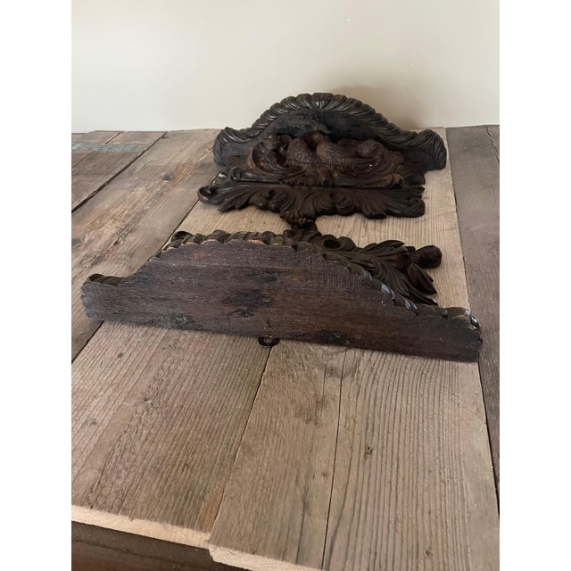 Small Carved Wooden Bird Consoles, Set of 2 For Sale - Image 4 of 6