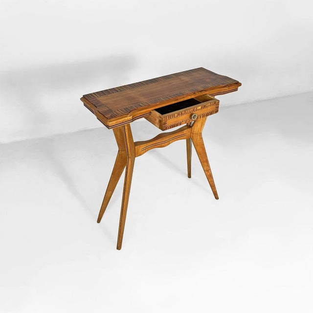 Brown Art Deco Italian Wooden Console, 1940s For Sale - Image 8 of 17
