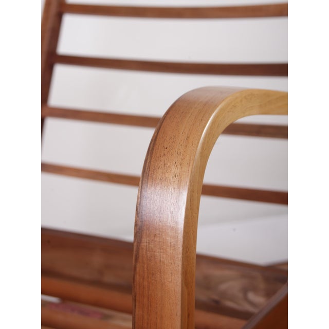 Art Deco Upholstered Walnut Lounge Chair, 1930s For Sale - Image 14 of 18