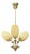 Itsu, Finnish Modern, Snowflake Chandelier, Brass, Glass, Finland, 1950s For Sale