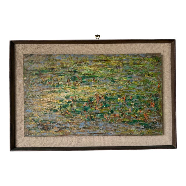 1960’s Ned Fleishman Expressionist Abstract Oil Painting on Masonite Painting – Framed For Sale