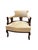Traditional Vintage Regency Style Mahogany Library Armchair With Upholstered Seat & Brass Casters For Sale - Image 3 of 5