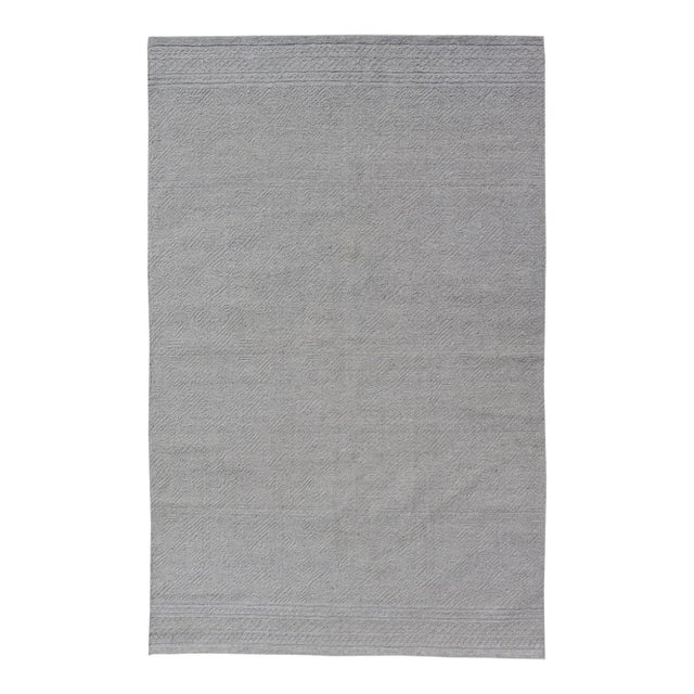Muted Gray Hand-Knotted Wool Rug by Keivan Woven Arts 5'7 X 9'0 For Sale