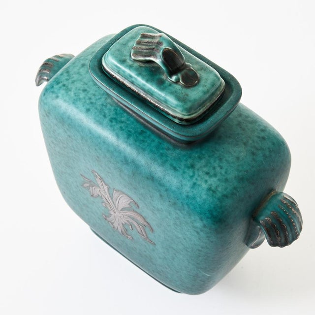 Gustavsberg Argenta Lidded Urn by Wilhelm Kåge for Gustavsberg, 1940s For Sale - Image 4 of 7