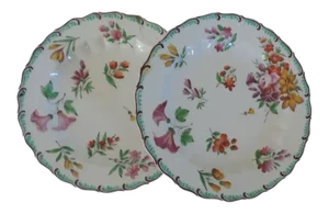 18th Century English Chelsea Anchor Porcelain Plates Decorated with Floral Sprigs - A Pair