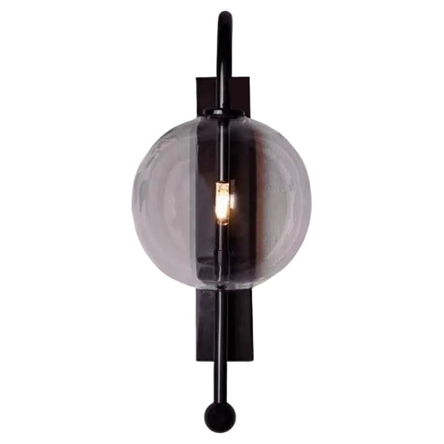 Naples Black Gunmetal Wall Sconce by Schwung For Sale