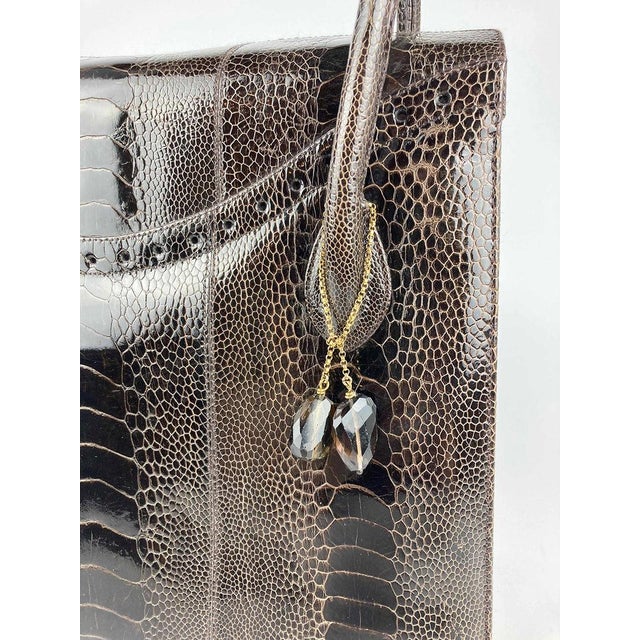 Early 21st Century Darby Scott Brown Lizard Thompson Tote For Sale - Image 5 of 7