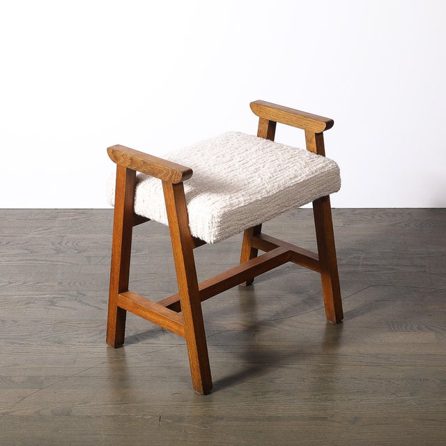 Mid-Century Modernist Oak Stool by Guillerme Et Chambron Edition Votre Maison For Sale - Image 13 of 14
