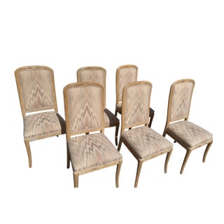 6 Vintage Drexel Heritage Furniture Co. Dining Room Chairs , Carved Ash Wood For Sale