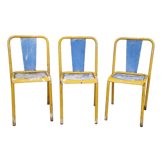 T4 Chairs by Xavier Pauchard for Tolix, 1950s, Set of 3 For Sale