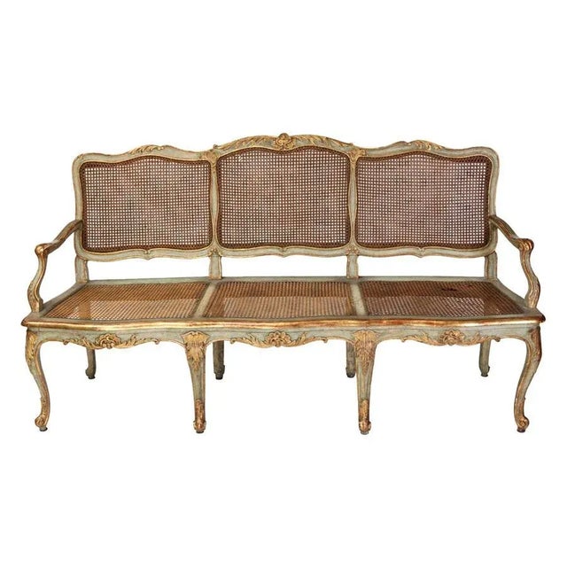 Italian Parcel-Gilt and Painted Canape or Sofa, 18th-Century For Sale - Image 11 of 11