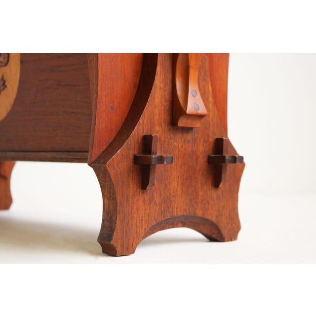 Antique Dutch Amsterdam School Magazine Rack, 1920s For Sale - Image 3 of 12