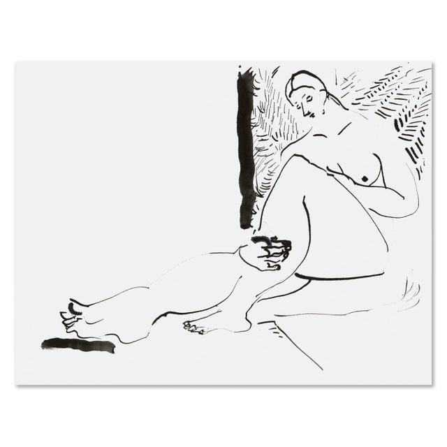 Figurative "Nude" Original Set of Two Ink Drawings by Yuki Osada For Sale - Image 3 of 4
