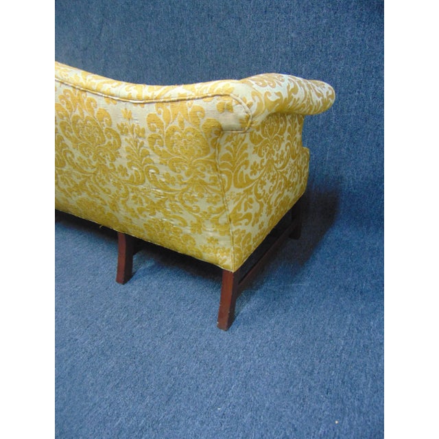 Gold Custom Chippendale Style Mahogany Sofa For Sale - Image 8 of 9
