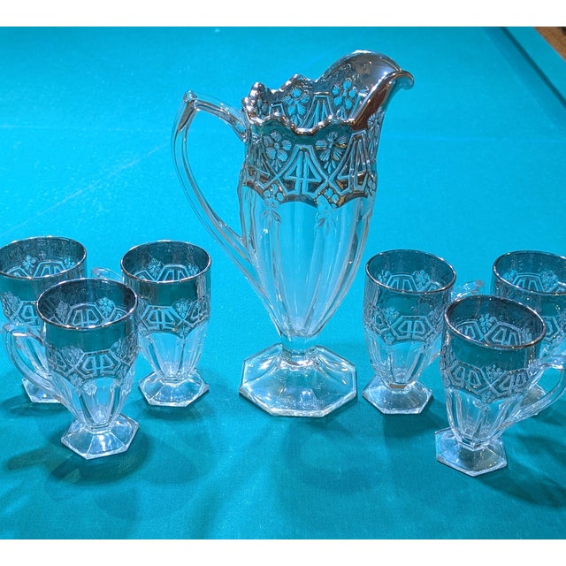 1910s Early 1900s Tiffin Glass Ware Set - Set of 7 For Sale - Image 5 of 9