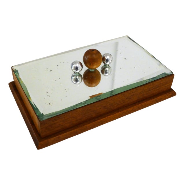 Large Art Deco Box with Ball Handles by Jacques Adnet, 1950s For Sale