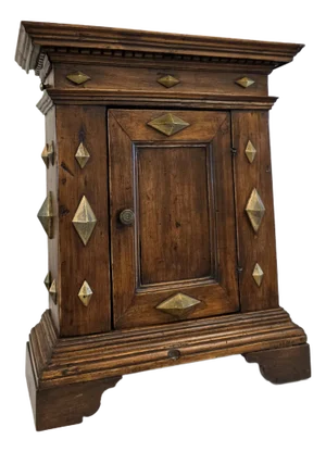 17th Century Tuscan Italian Renaissance Period Walnut Table-Top Cabinet / Wall Cupboard