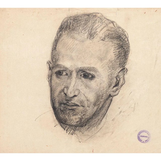 Male Portrait is an original pencil drawing on ivory-colored paper, realized by the French artist Paul Garin (Nice,...